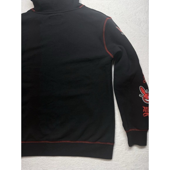 Broken Promises x Happy Bunny I'm Bad Contrast Black Hoodie Woman's Large Pocket - Picture 11 of 16